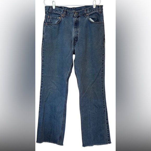 Levi’s Vintage 517 Boot Cut Denim Jeans Size 36x30 Frayed Hem Y2K Medium Wash - Picture 2 of 14